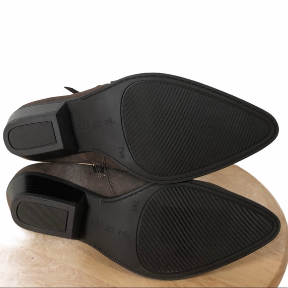 Indigo Rd 5.5 Booties Ankle Brown DALLIN Boots Nordstrom Zip Up Vegan Leather - Picture 4 of 6